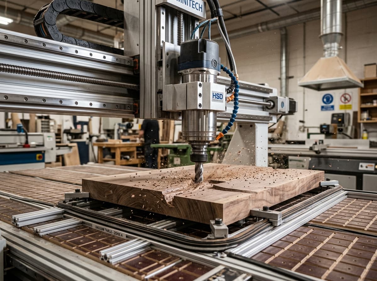 High-Speed Spindle & Vacuum Gantry Action