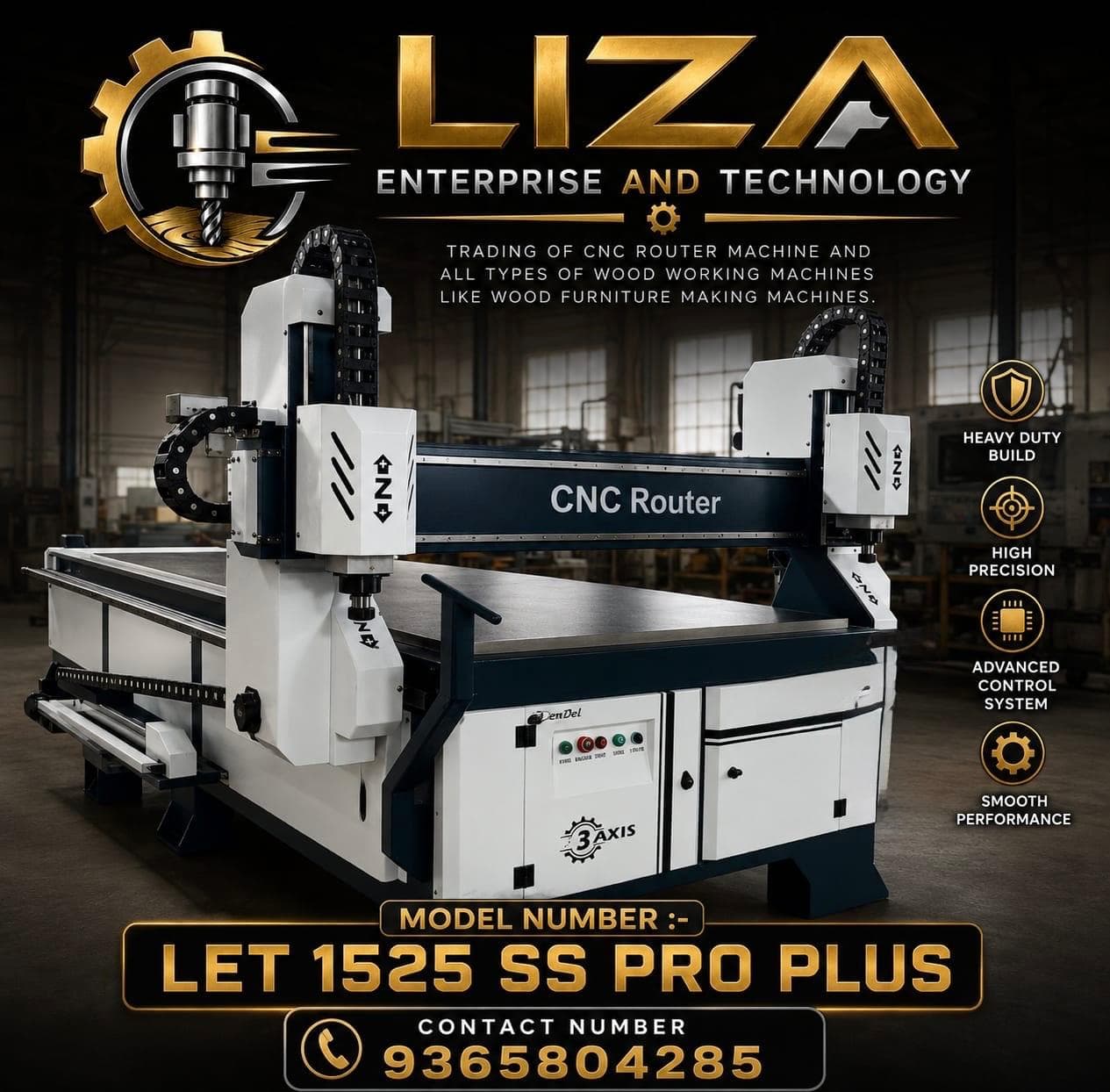 LIZA LET 1525 MS Pro Plus CNC router machine