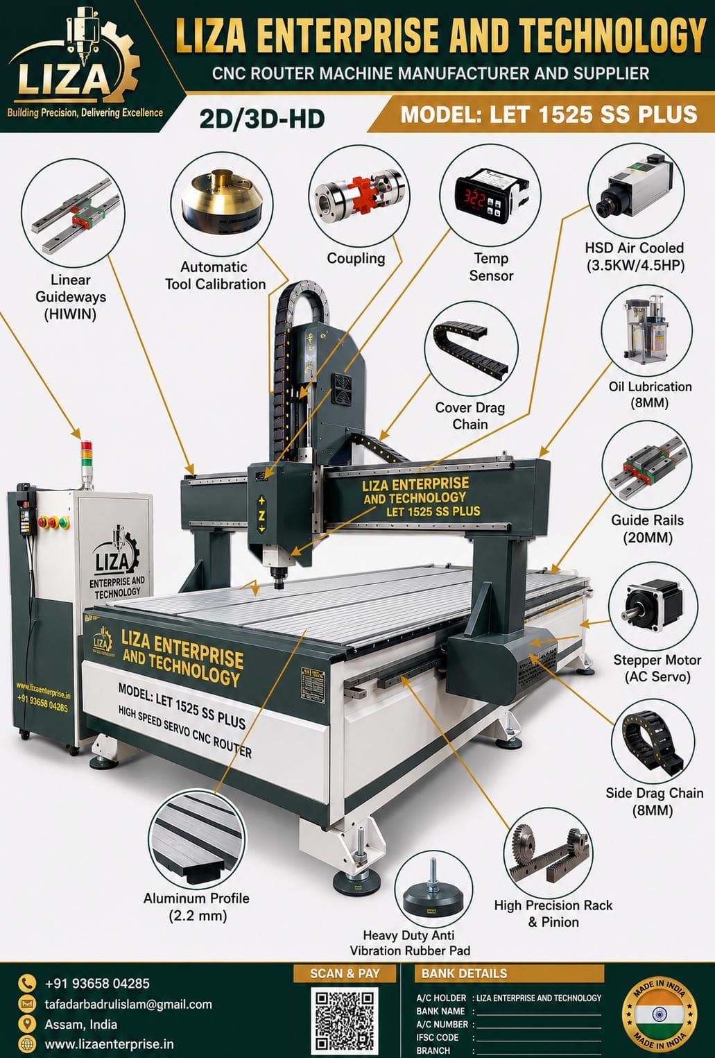 LIZA 2D and 3D CNC router feature overview